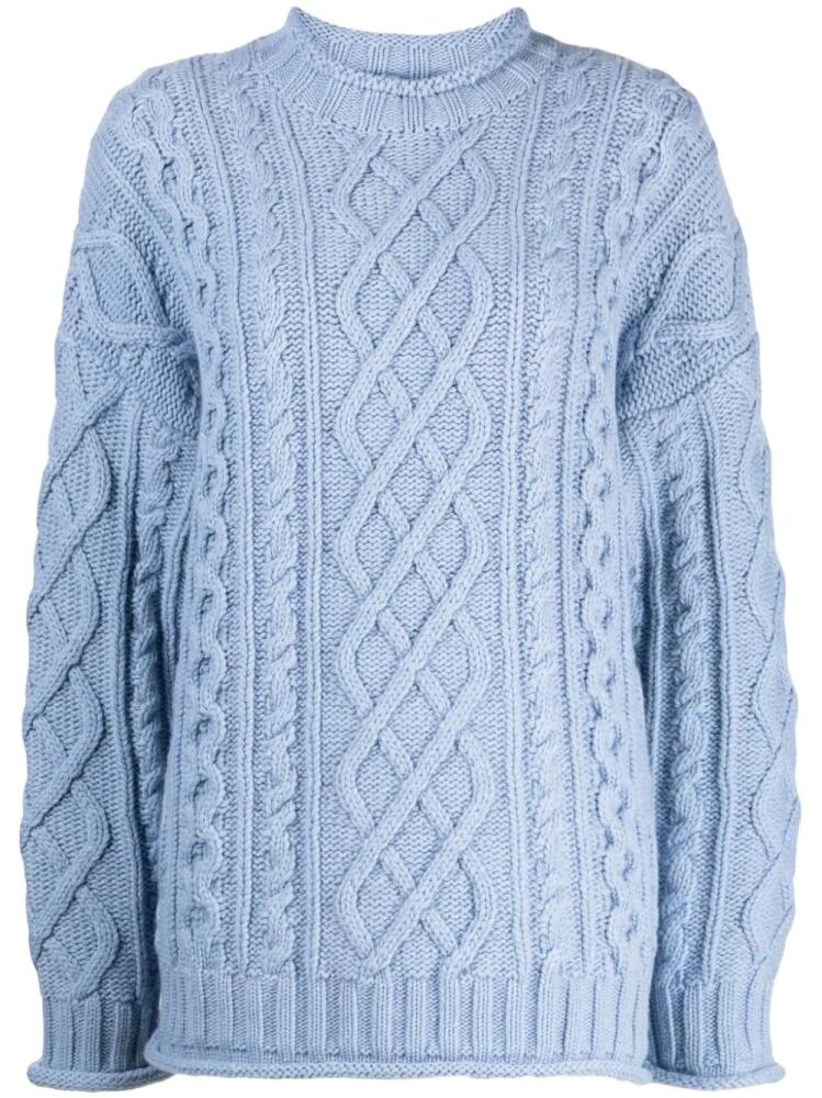 STUDIO TOMBOY cable-knit crew-neck jumper - Blue Cover