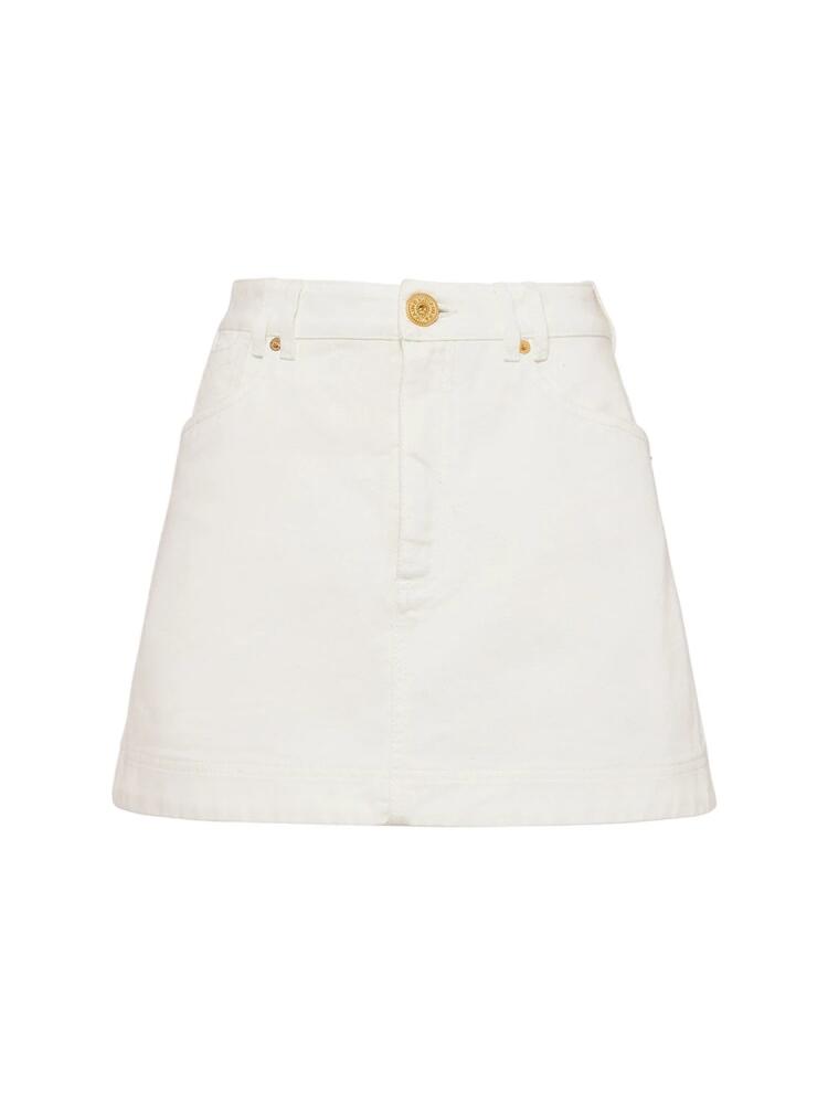 BALMAIN Trapeze Western Denim Mini Skirt Cover