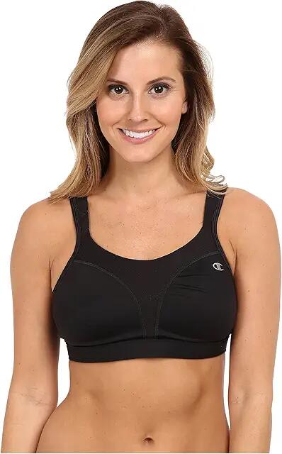 Champion Spot Comfort(r) Full-Support Sports Bra (Black) Women's Bra Cover