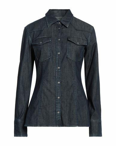 Dondup Woman Denim shirt Blue Cotton, Elastane Cover