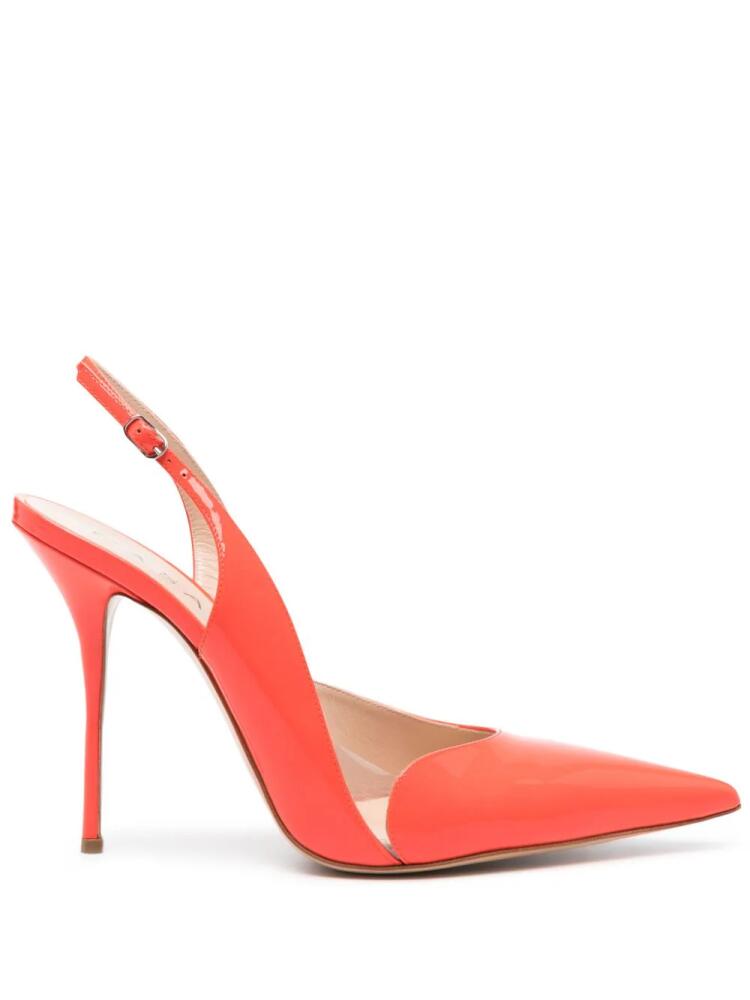 Casadei patent-leather slingback pumps - Red Cover