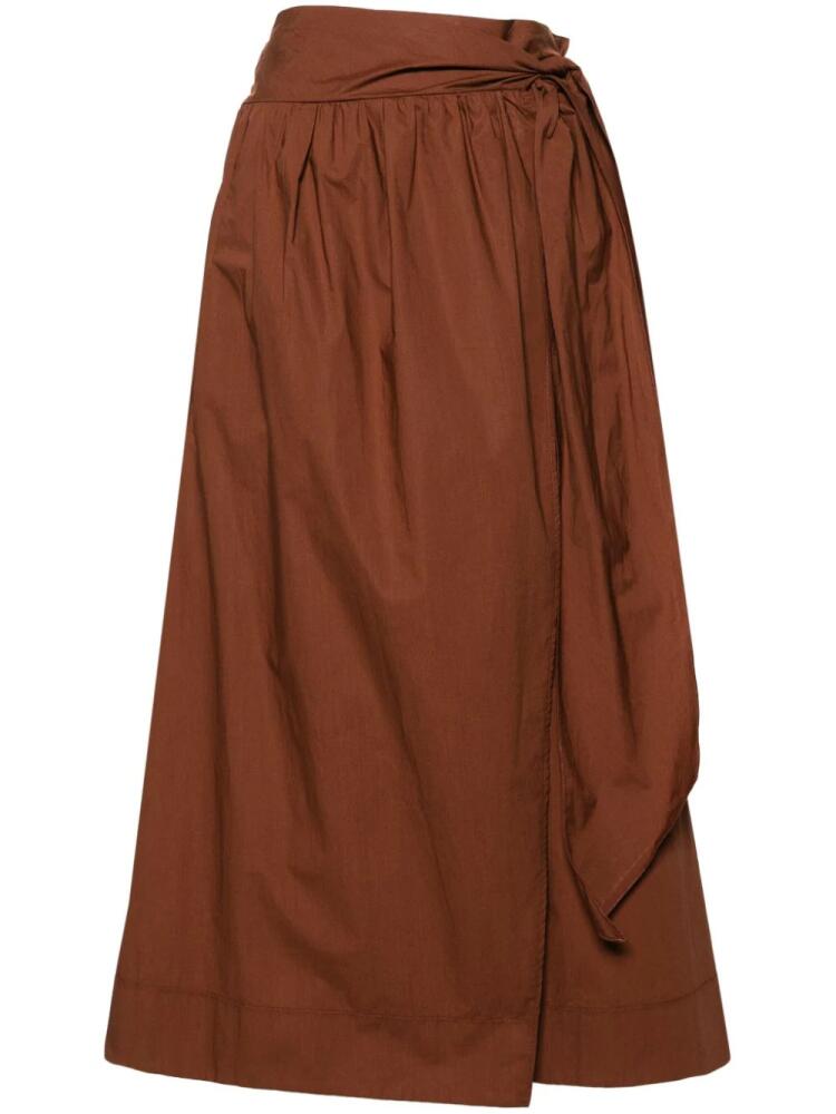 Forte Forte gathered wrap midi skirt - Brown Cover