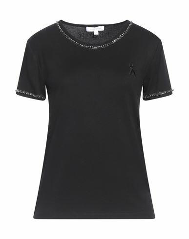 Patrizia Pepe Woman T-shirt Black Viscose, Elastane Cover