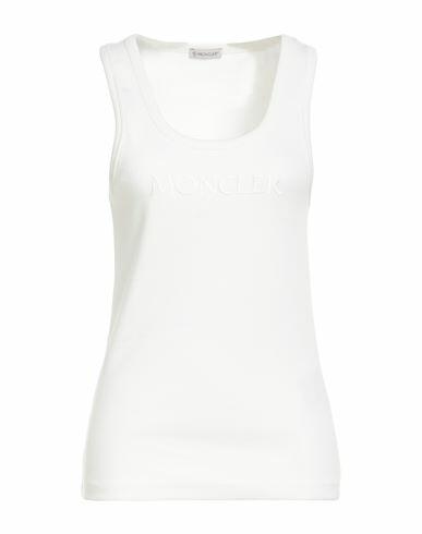 Moncler Woman Tank top White Cotton, Elastane Cover