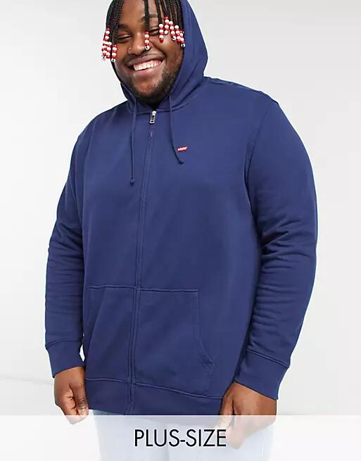 Levi's PLUS classic zip-up hoodie-Navy Cover