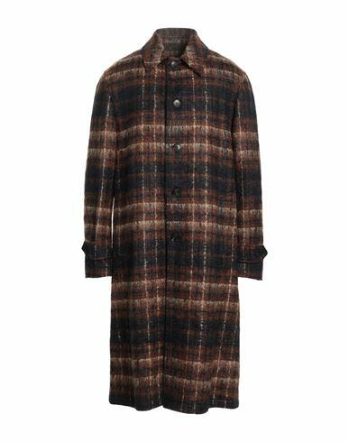 John Varvatos Man Coat Brown Cotton, Mohair wool, Virgin Wool, Polyamide, Elastane Cover