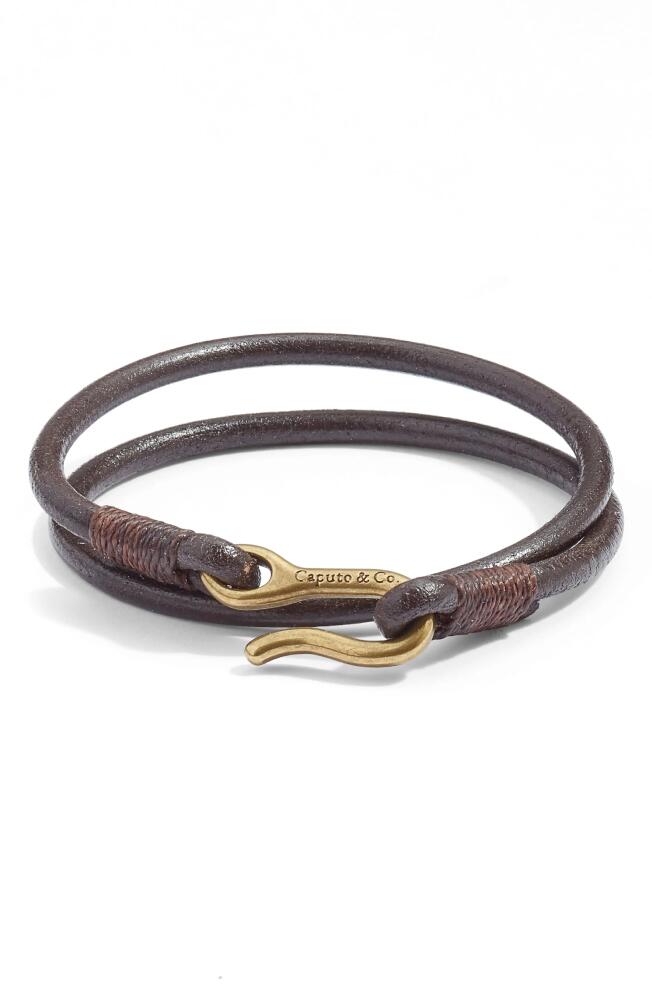 Caputo & Co. Men's Leather Cord Wrap Bracelet in Brown Cover