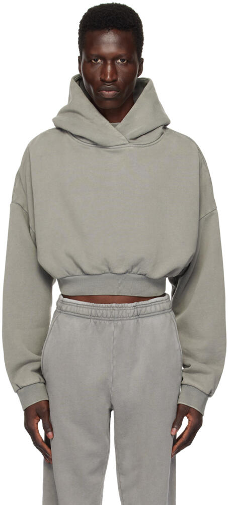 Entire Studios Gray Cropped Heavy Hoodie Cover