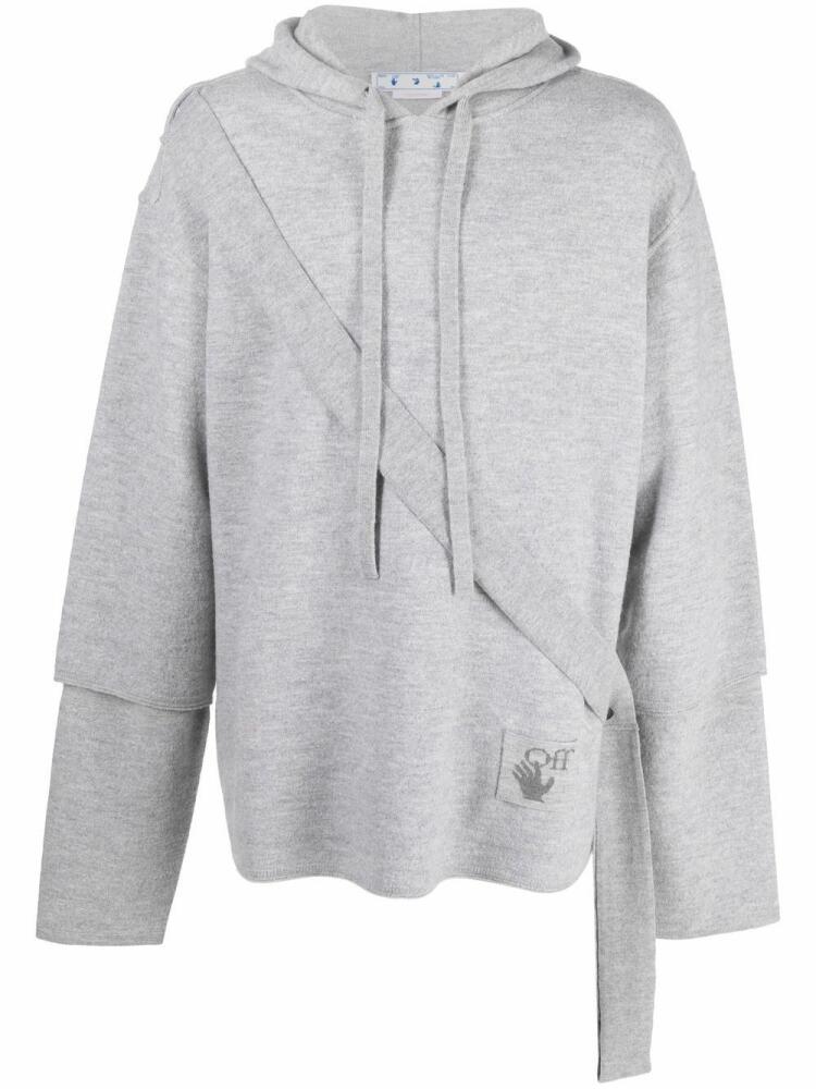 Off-White Easybreezy logo-patch hoodie - Grey Cover