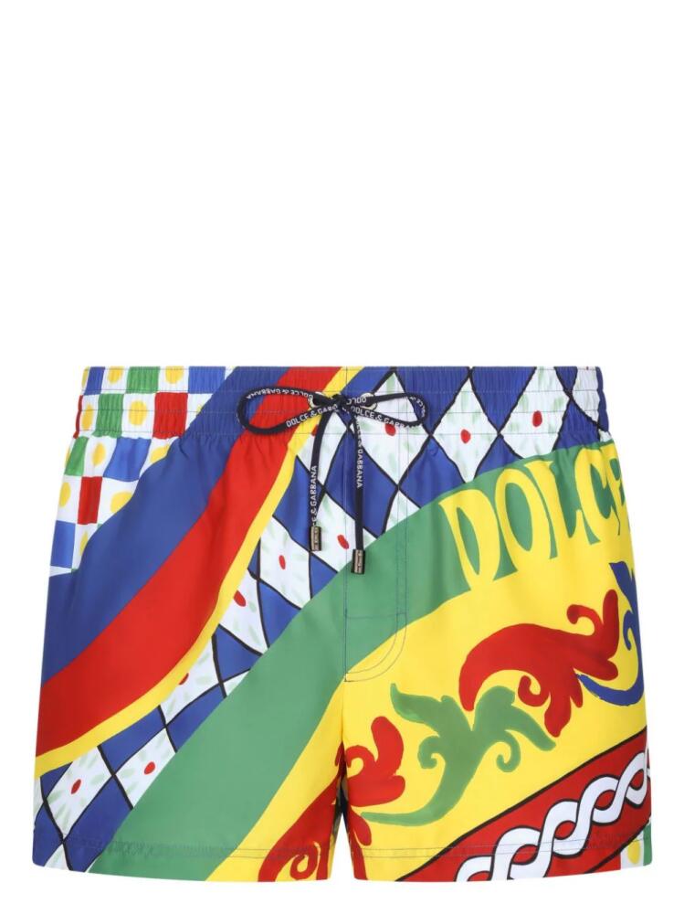 Dolce & Gabbana abstract-print swim shorts - Blue Cover