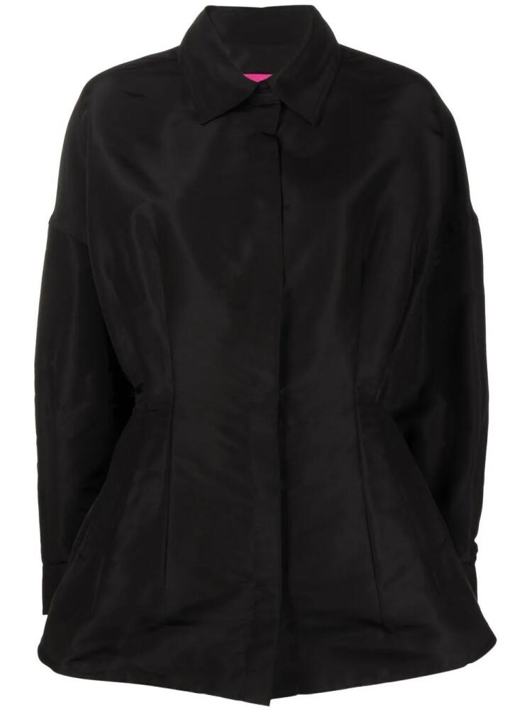 Valentino Garavani gathered-detail faille shirt jacket - Black Cover