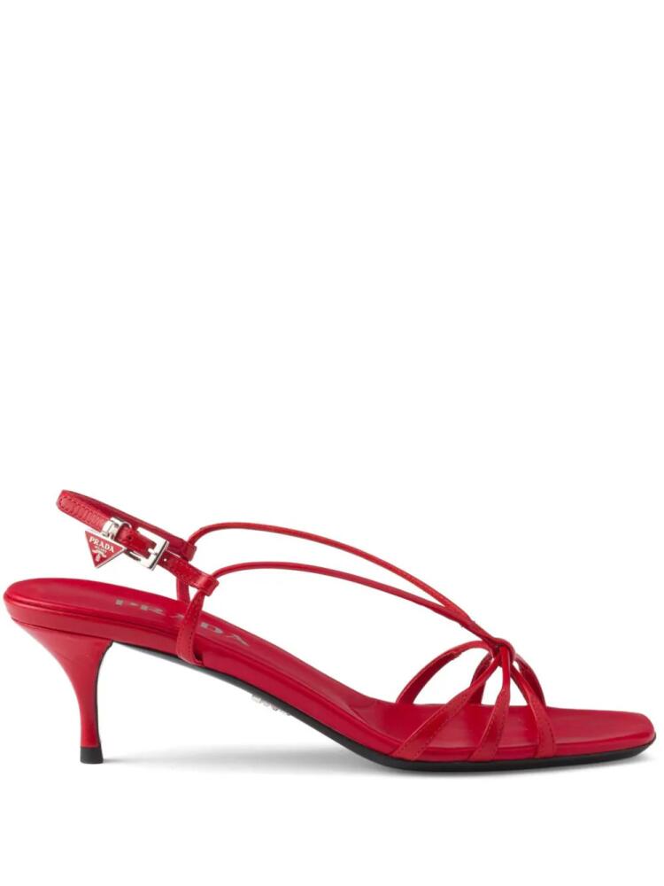 Prada 55mm leather sandals - Red Cover