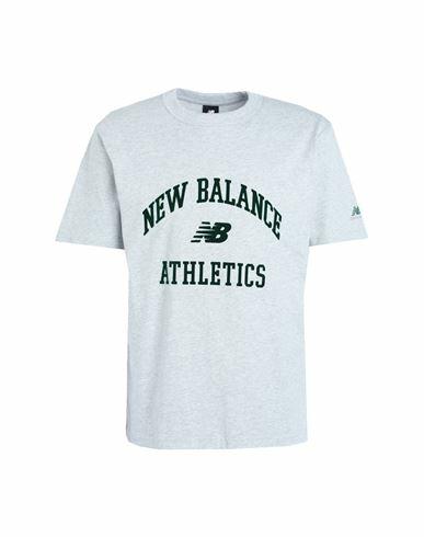 New Balance Athletics Varsity Graphic T-shirt Man T-shirt Light grey Cotton Cover