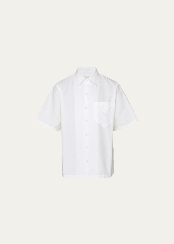 Prada Men's Tonal Jacquard Sport Shirt Cover