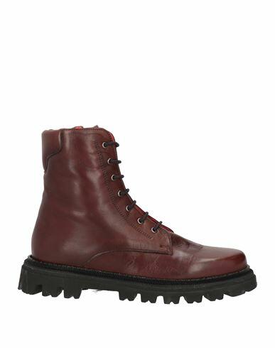 Pas De Rouge Woman Ankle boots Burgundy Leather Cover