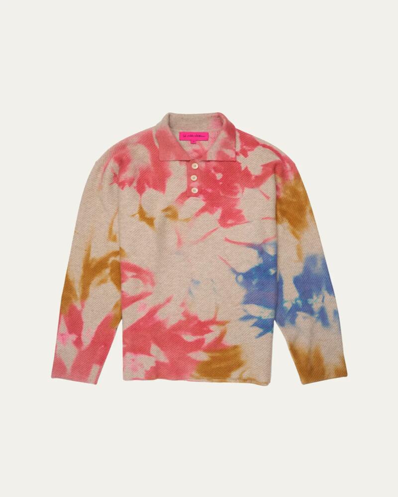 The Elder Statesman Men's Tie-Dye Cashmere Rugby Sweater Cover