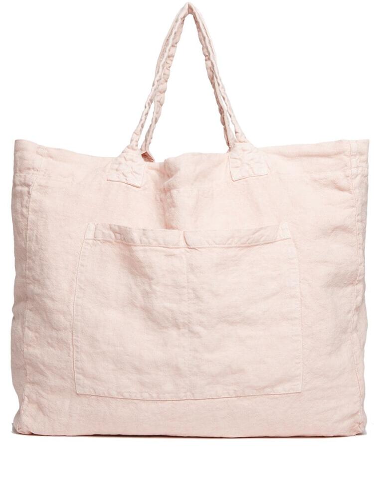 Once Milano weekend linen tote bag - Pink Cover