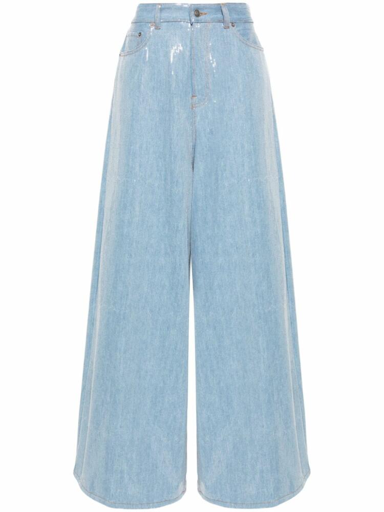 Haikure sequinned wide-leg jeans - Blue Cover