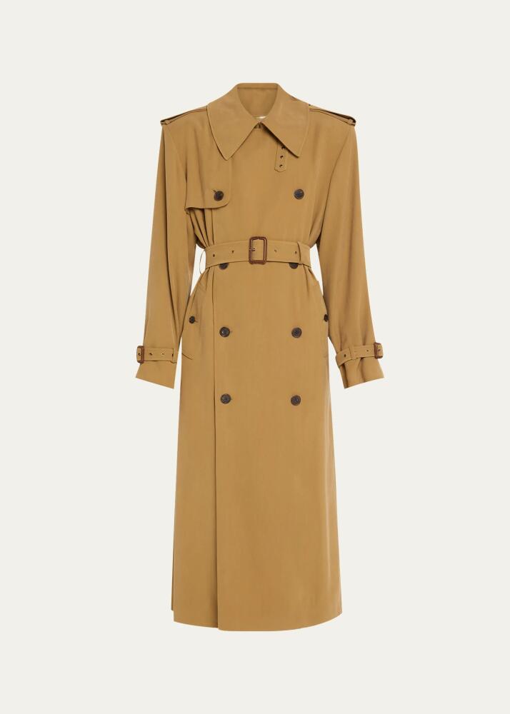 Saint Laurent Belted Long Trench Coat Cover