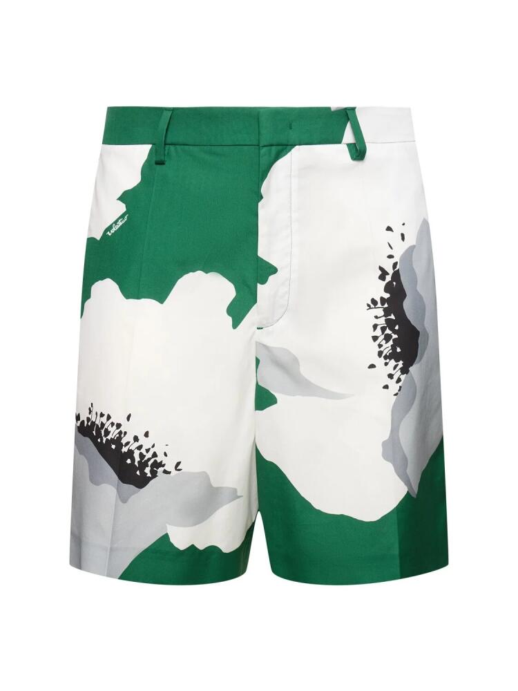 VALENTINO Flower Print Cotton Shorts Cover