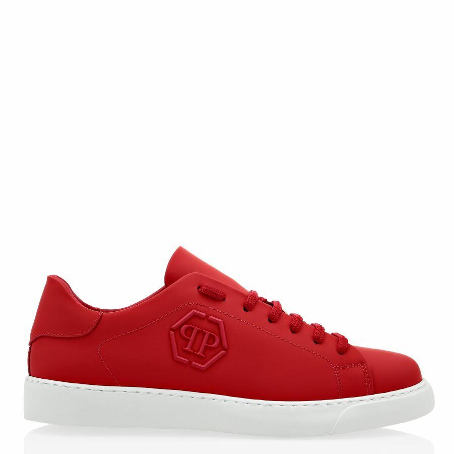 Philipp Plein Red Rubber Leather Low-Top Sneakers Cover