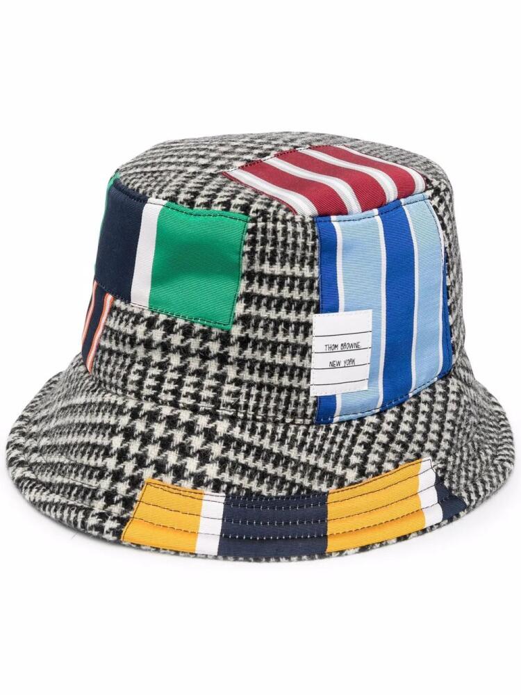 Thom Browne patchwork-detail bucket hat - Black Cover