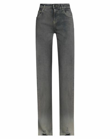 Pinko Woman Jeans Dove grey Cotton, Rubber Cover