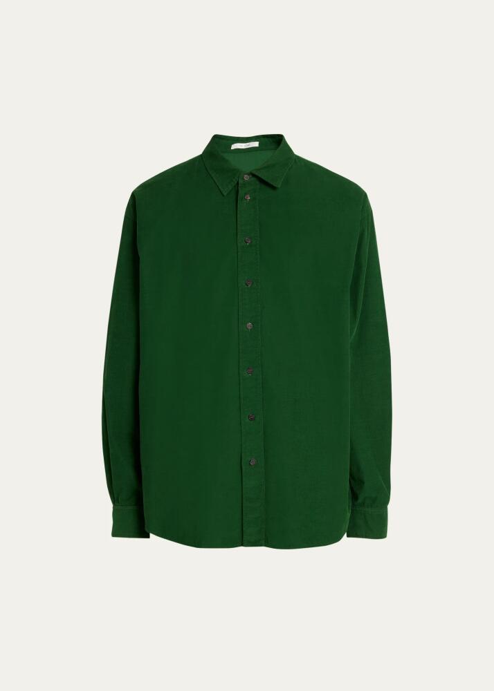 THE ROW Men's Penn Corduroy Button-Front Shirt Cover