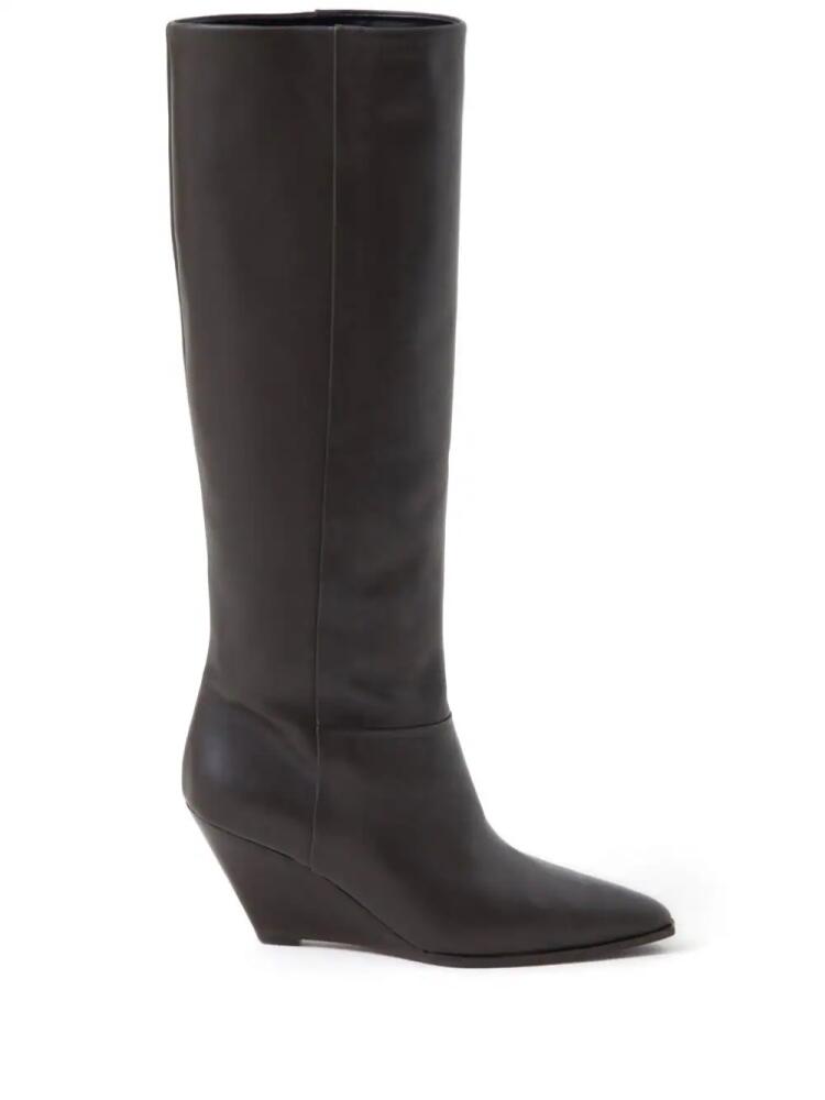 Closed 70mm wedge boots - Brown Cover