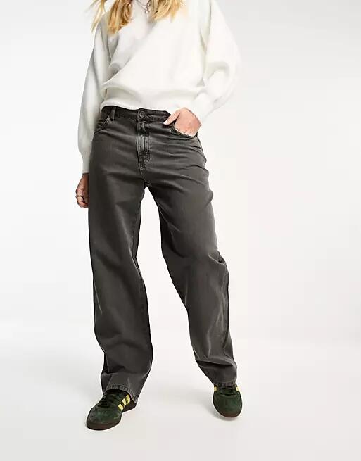 Pull & Bear wide leg utility pants in washed gray - part of a set-Green Cover