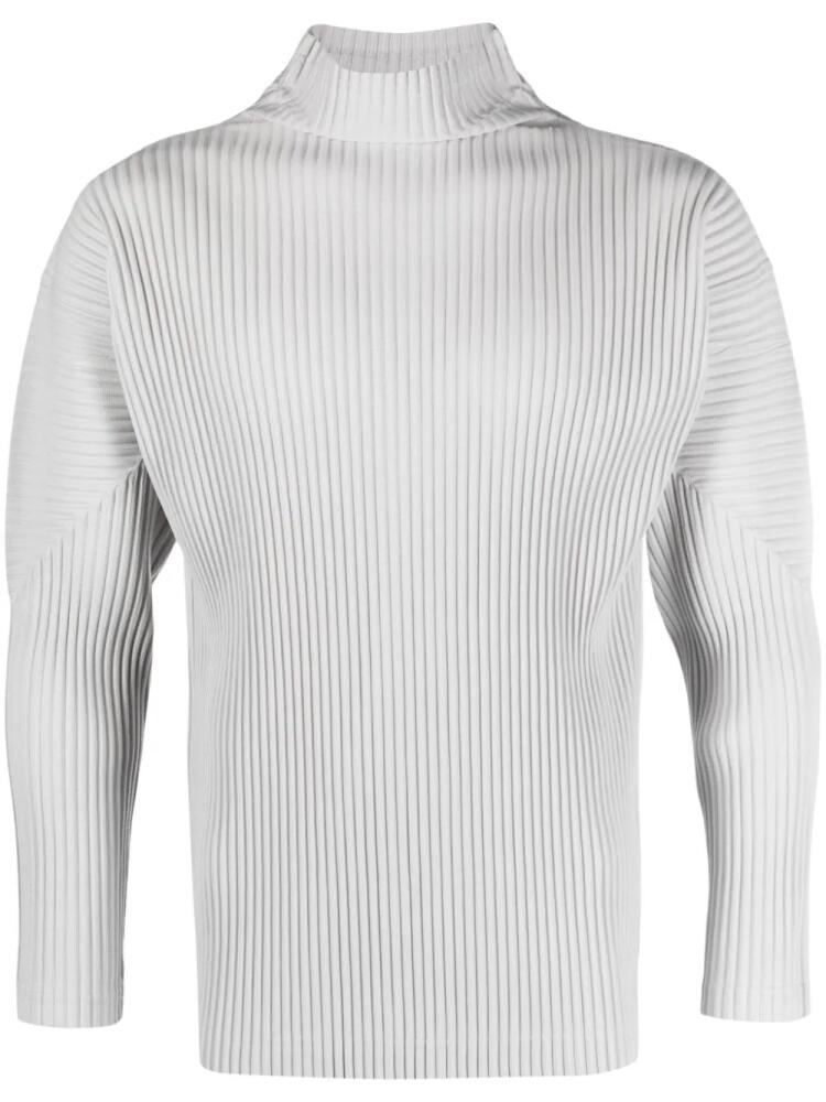 Homme Plissé Issey Miyake plissé-effect high-neck jumper - Grey Cover