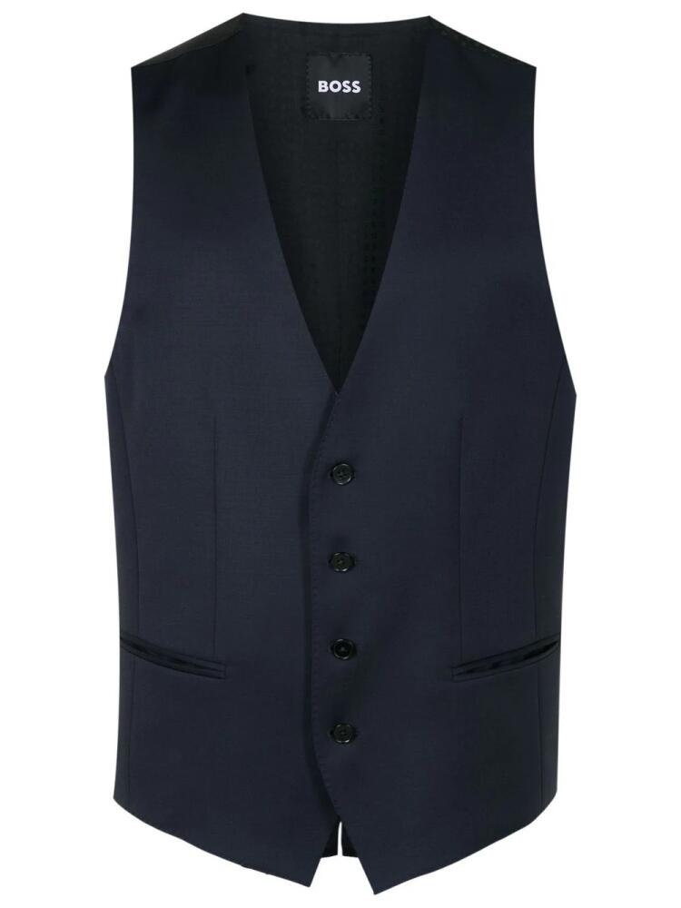 BOSS button-down tailored waistcoat - Black Cover