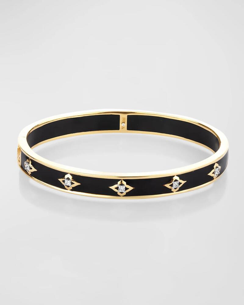 Farah Khan Atelier 18K Yellow Gold Piano Black New York Adventurous Bangle, 45mm x 55mm Cover