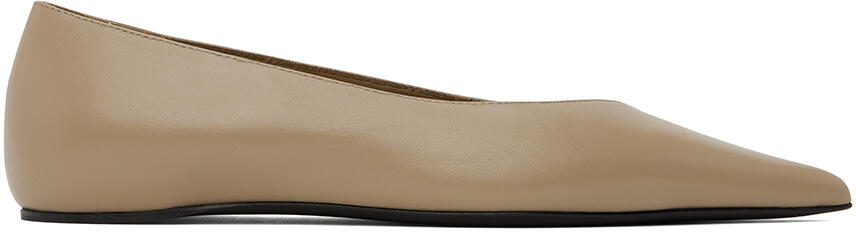 TOTEME Taupe 'The Asymmetric' Ballerina Flats Cover