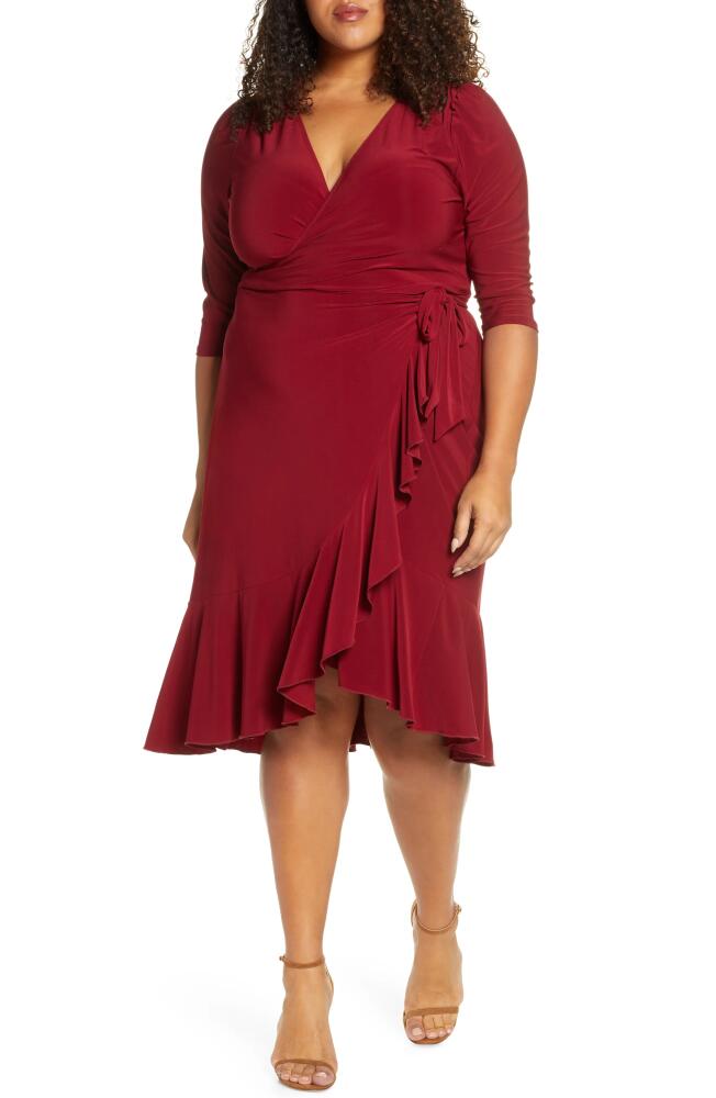 Kiyonna Whimsy Wrap Dress in Burgundy Cover