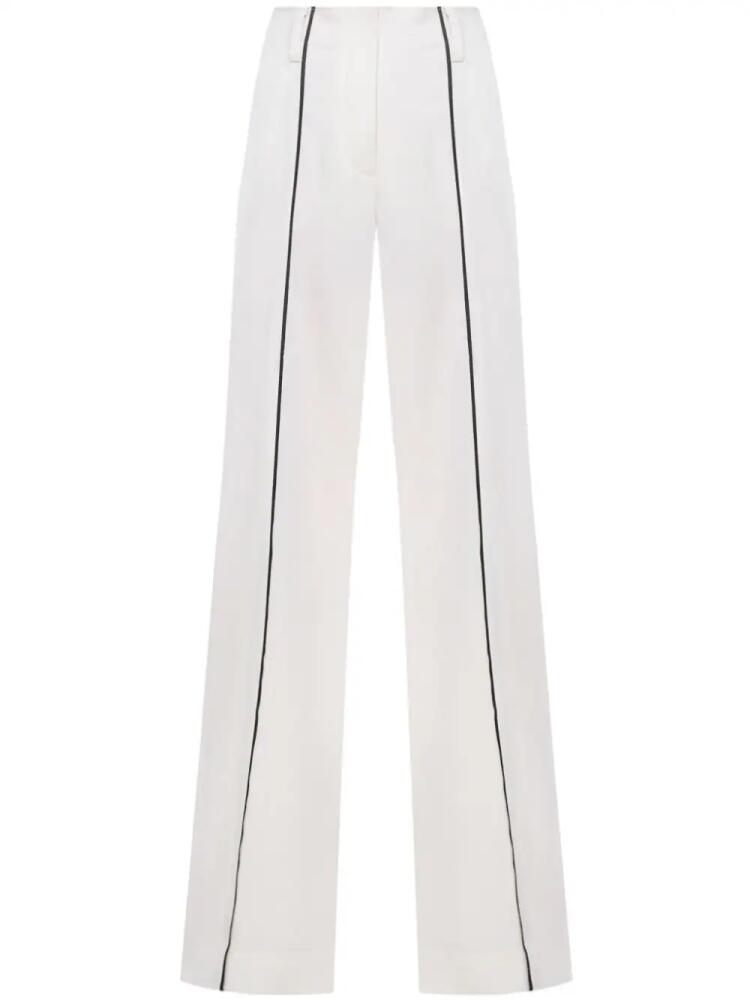 A.M.G. contrast-piping trousers - White Cover