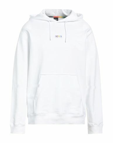 Boss Hugo Boss Man Sweatshirt White Cotton, Recycled polyester Cover