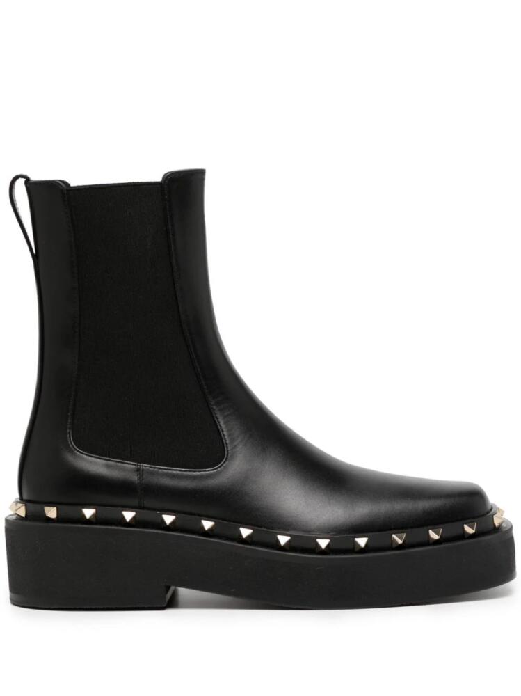 Valentino Garavani Rockstud M-Way Beatle leather boots - Black Cover