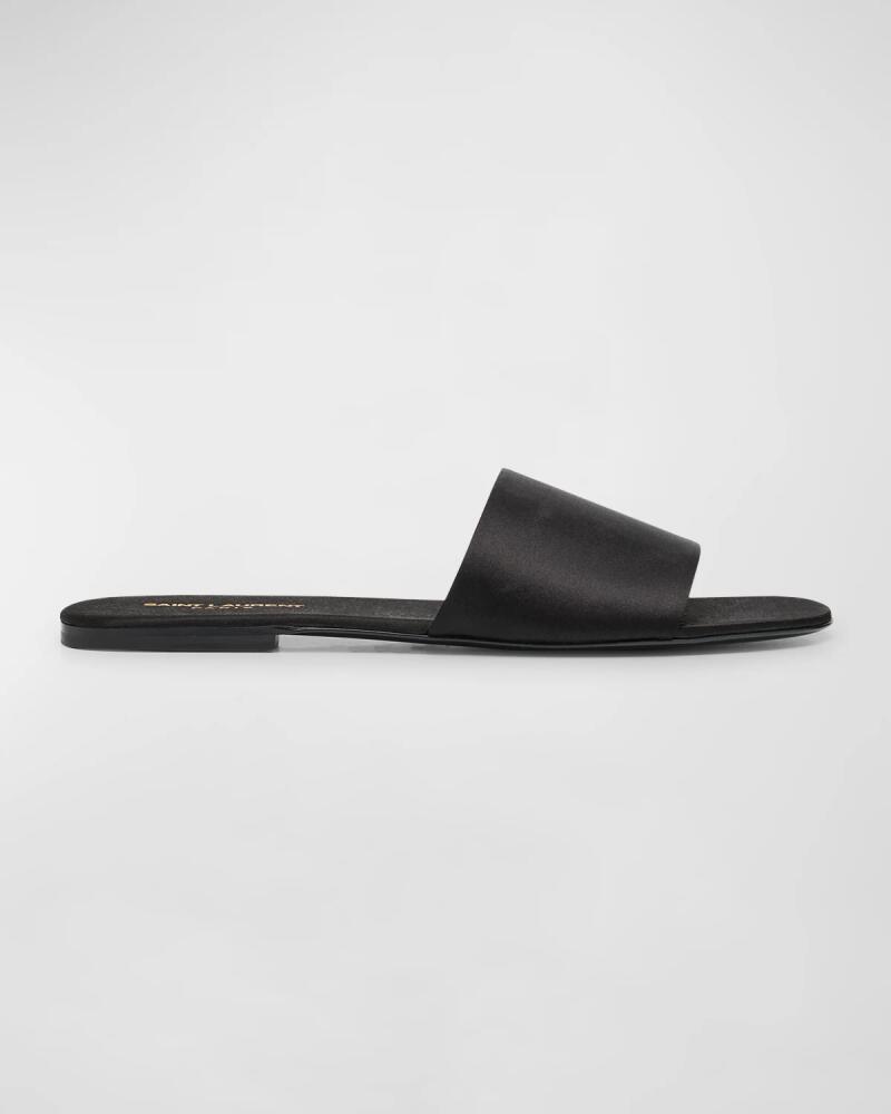 Saint Laurent Men's Carlyle Slide Sandals in Satin Crepe Cover