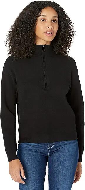 MONROW Supersoft Sweater Knit 1/2 Zip (Black) Women's Clothing Cover