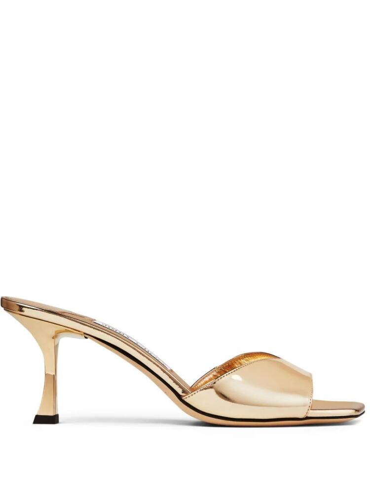 Jimmy Choo Skye 70mm metallic mules - Gold Cover