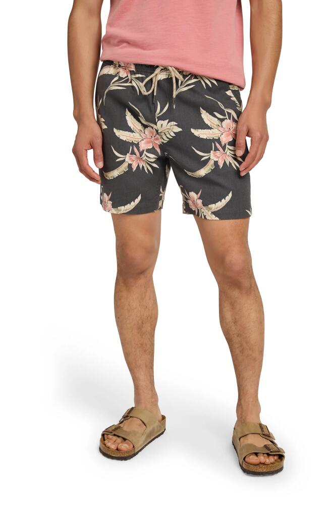 Faherty Essential Drawstring Stretch Shorts in Charcoal Island Air Orchid Cover