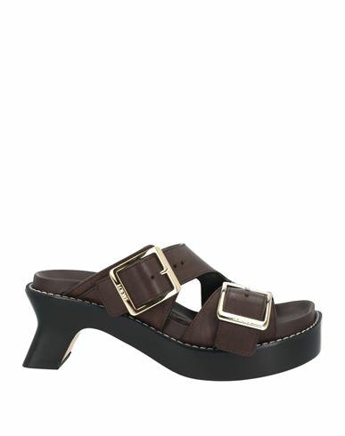 Loewe Woman Mules & Clogs Dark brown Leather Cover