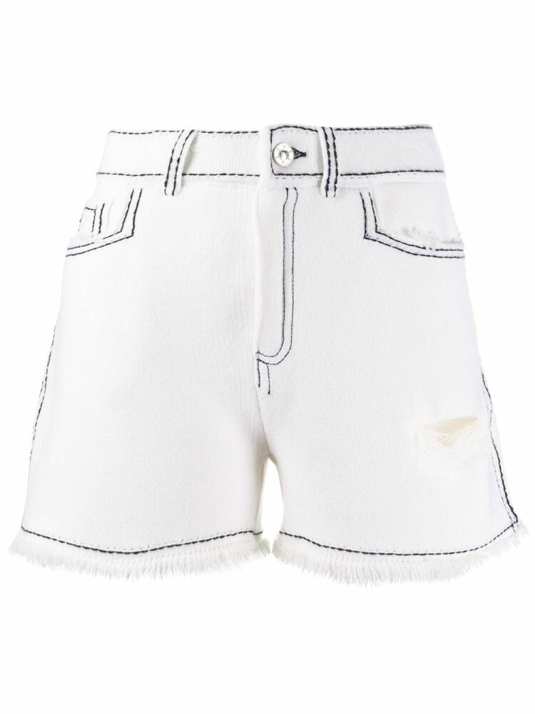 Barrie contrast stitch shorts - White Cover