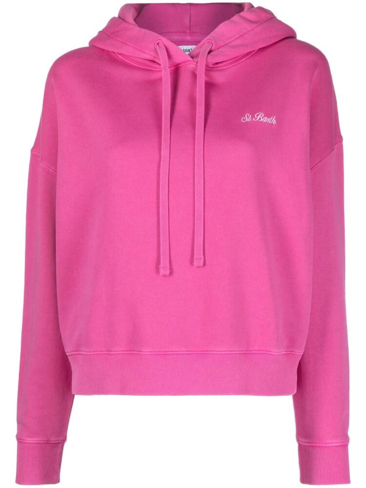 MC2 Saint Barth logog-embroidered cotton hoodie - Pink Cover