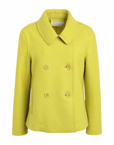 Rosso35 Woman Coat Acid green Virgin Wool Cover