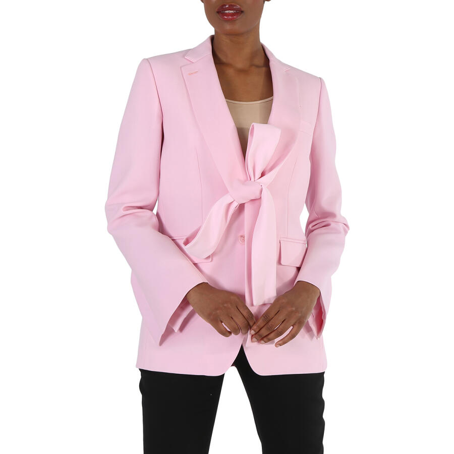 Burberry Ladies Pale Candy Pink Exaggerated-Lapel Blazer Cover