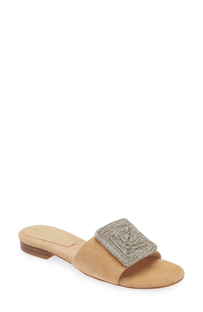 KOKO + PALENKI Dina Mismatched Slide Sandals in Almond Suede Cover