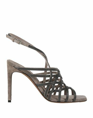 Brunello Cucinelli Woman Sandals Dove grey Leather Cover