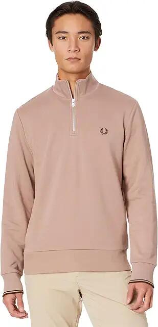 Fred Perry 1/2 Zip Sweatshirt (Dark Pink) Men's Clothing Cover